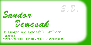 sandor demcsak business card